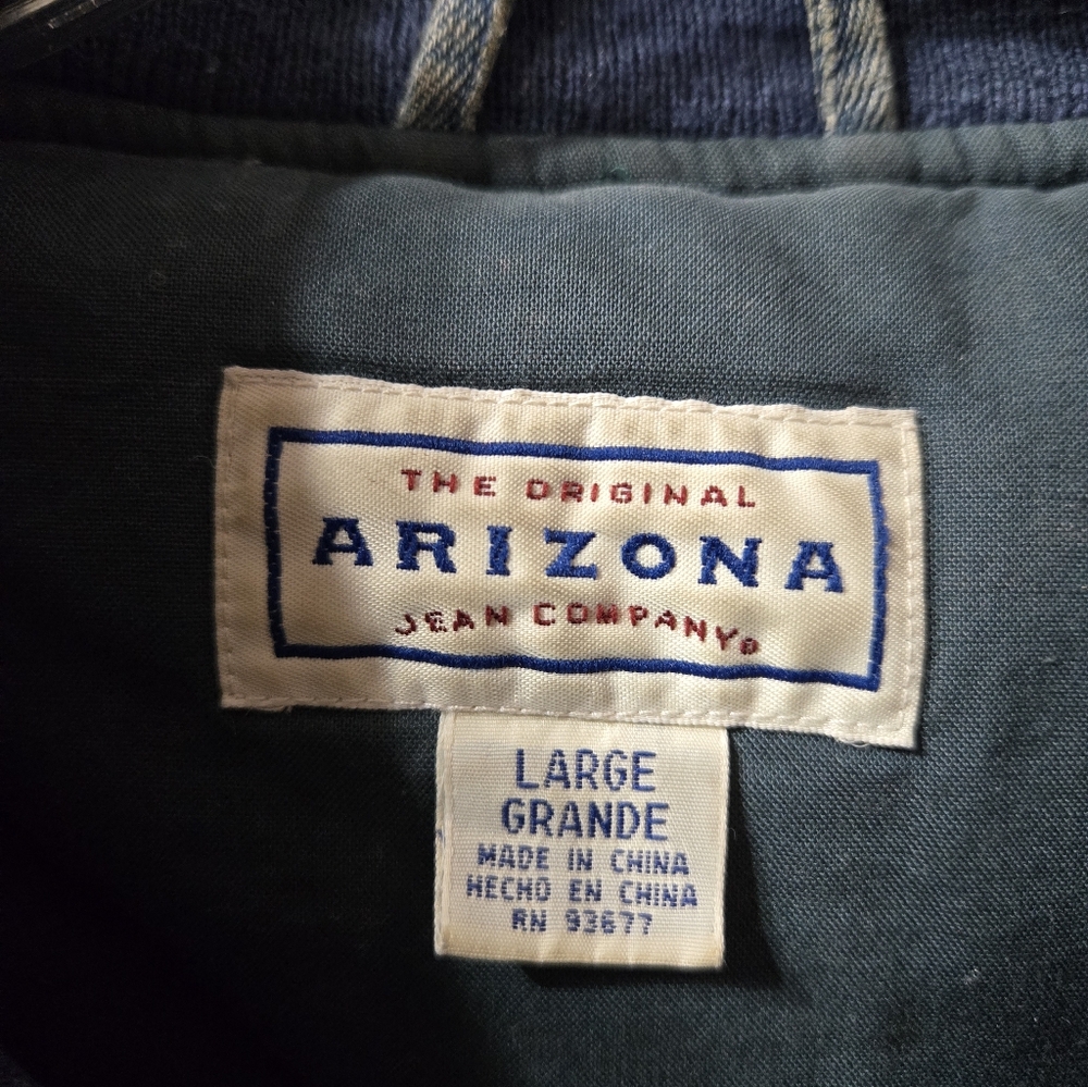 Arizona Jean Company Vintage Genuine Leather Quilted Arm Trucker Jacket GUC - Picture 9 of 9